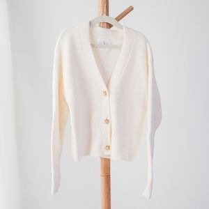 Zara girls FLEECE JACKET cardigan sweater with fox buttons sz 9 years